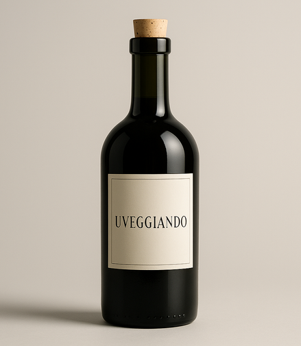 bottiglia di vino con il mio logo quadrato di Uveggiando
